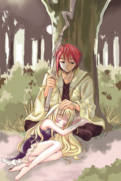 evangeline a.k. mcdowell and nagi springfield (mahou sensei negima!) drawn by akamatsu_ken