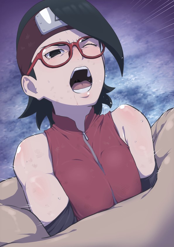 uchiha sarada (naruto and 1 more) drawn by eeshin_(eishin5584)