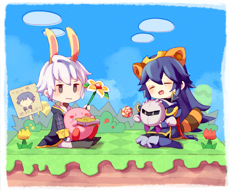kirby, lucina, male robin, meta knight, and chrom (fire emblem and 4 more) drawn by komu24