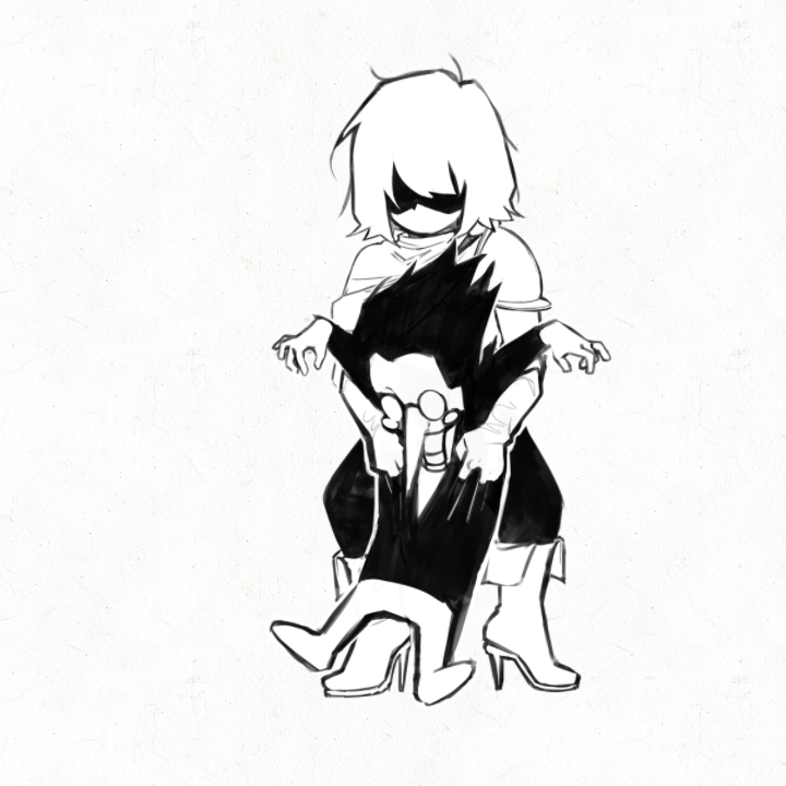 kris and spamton g. spamton (deltarune) drawn by minominoks