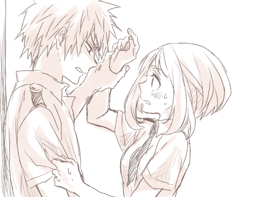 bakugou katsuki and uraraka ochaco (boku no hero academia) drawn by nanao_(skb48_n)