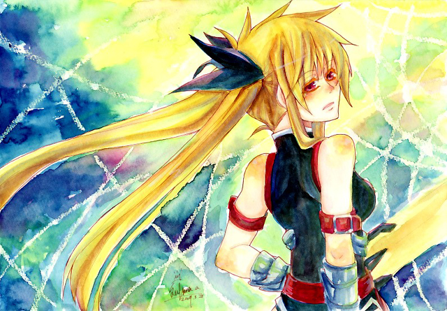 fate testarossa and bardiche (lyrical nanoha and 1 more) drawn by sorato_(astllatte)