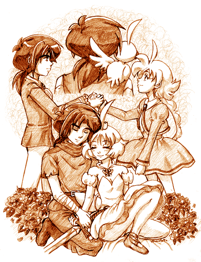 princess tutu, fakir, and ahiru (princess tutu) drawn by amako_(shiirahime)