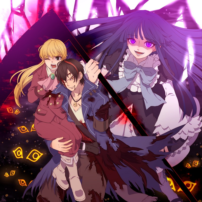 frederica bernkastel, ushiromiya lion, and willard h. wright (umineko no naku koro ni) drawn by niso