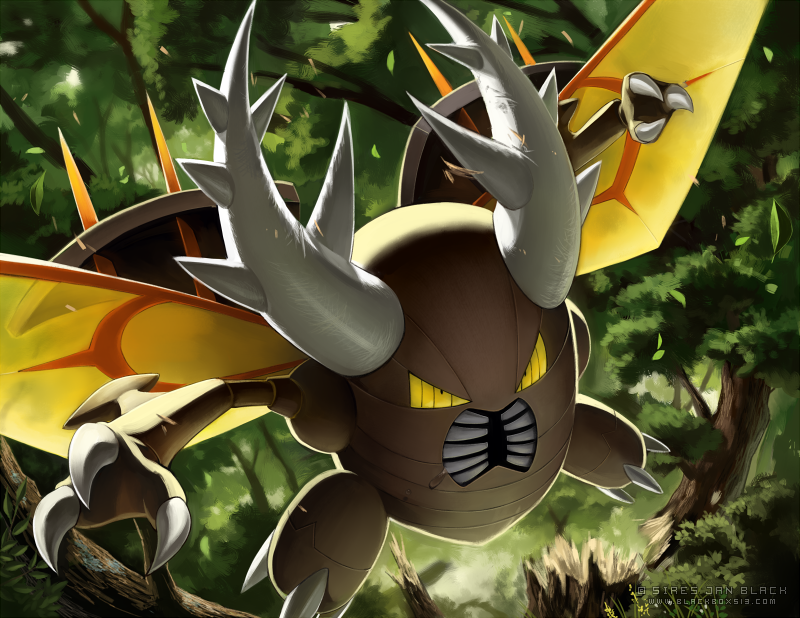 pinsir and mega pinsir (pokemon) drawn by sires_r_black
