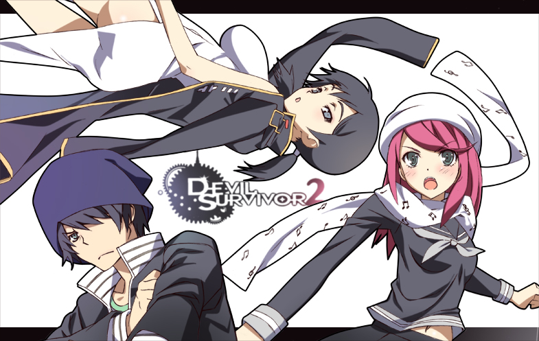 kanno fumi, ban airi, and torii jungo (devil survivor and 1 more) drawn by nyoro_(nyoronyoro000)
