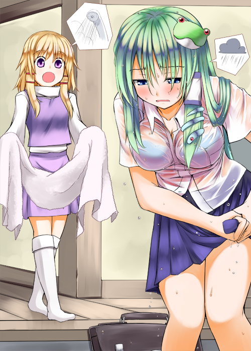 kochiya sanae and moriya suwako (touhou) drawn by iwanori