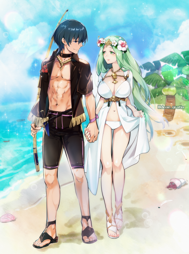 male byleth and rhea (fire emblem and 2 more) drawn by yomusugara_(uzo-muzo)