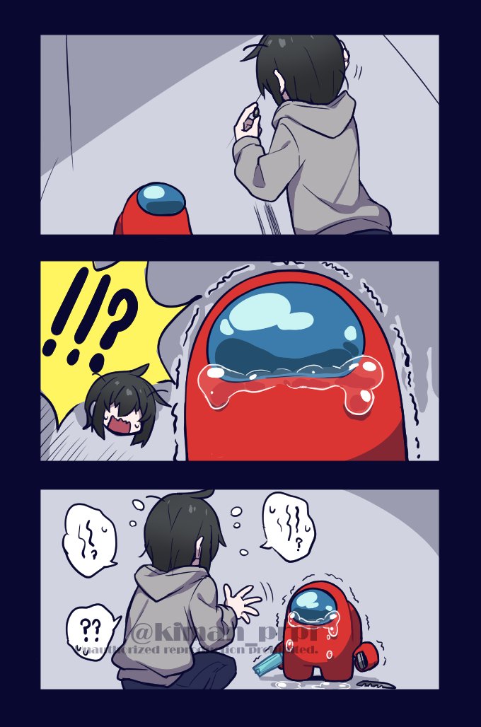 red, impostor, and they (original and 1 more) drawn by kiman