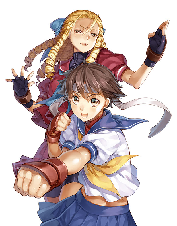 kasugano sakura and kanzuki karin (street fighter and 1 more) drawn by hagure_keg