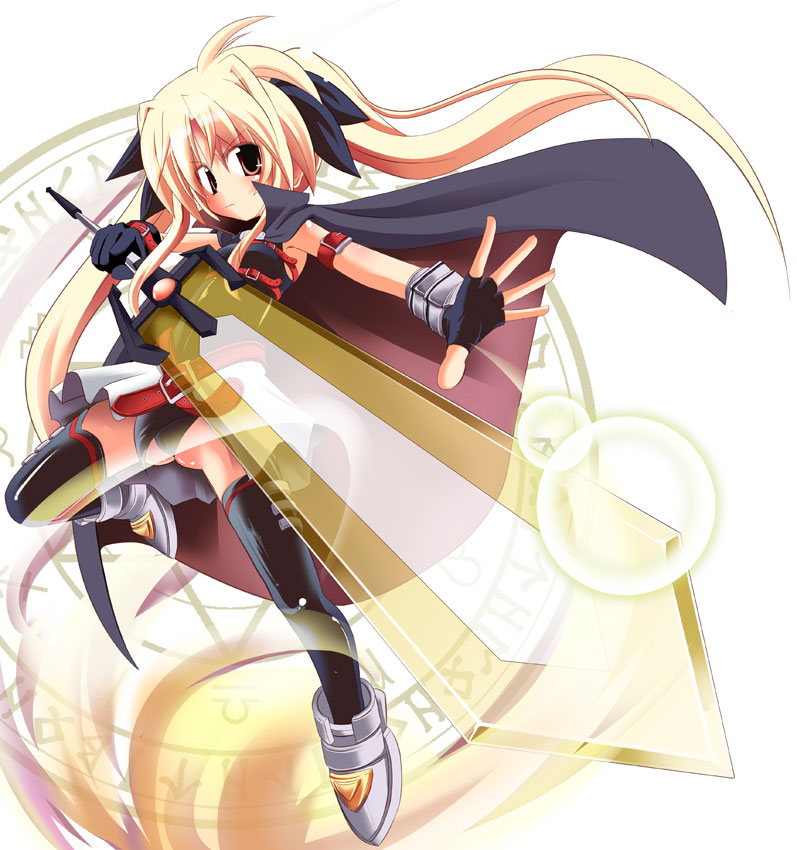 fate testarossa and bardiche (lyrical nanoha and 2 more) drawn by kazekawa_nagi