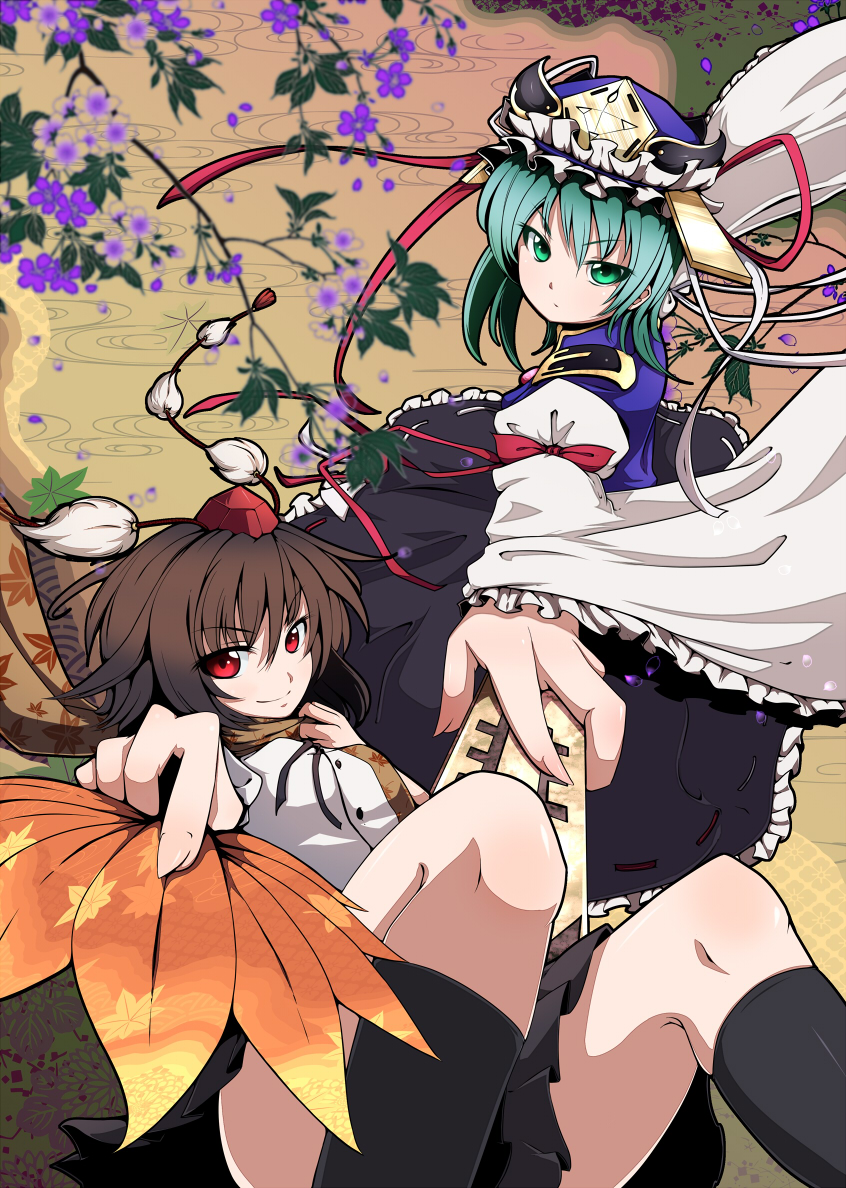 shameimaru aya and shiki eiki (touhou) drawn by nikka_(cryptomeria)