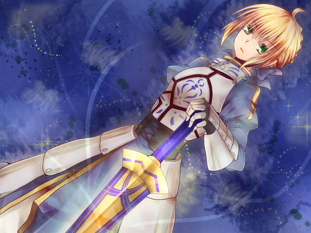 artoria pendragon and saber (fate and 1 more) drawn by amaoto_yuumi