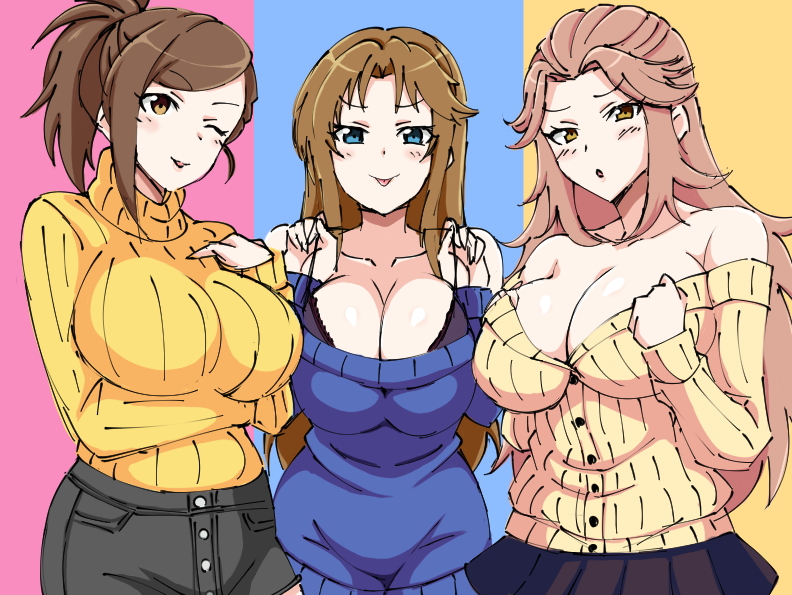 matsumoto sarina, hyodo rena, and hamakawa ayuna (idolmaster and 1 more) drawn by tawashi1623