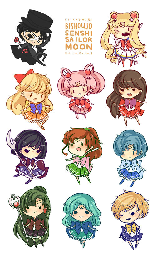 tsukino usagi, sailor moon, mizuno ami, aino minako, hino rei, and 25 more (bishoujo senshi sailor moon) drawn by kaiami