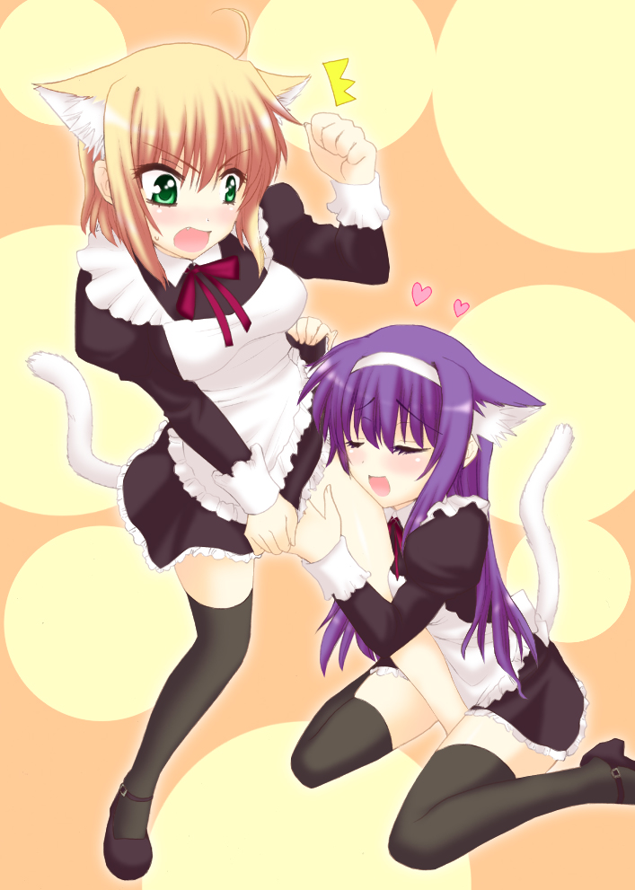 arisa bunnings and tsukimura suzuka (lyrical nanoha and 1 more) drawn by saki_chisuzu