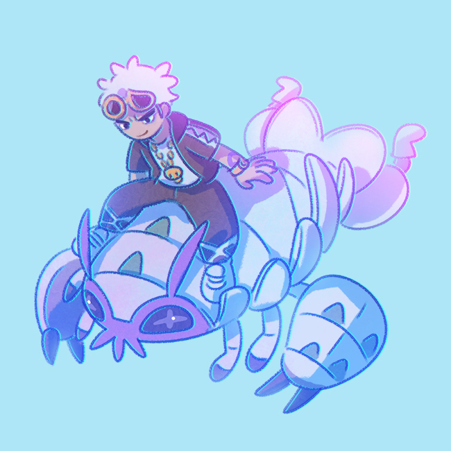 guzma and golisopod (pokemon and 1 more) drawn by pikaole