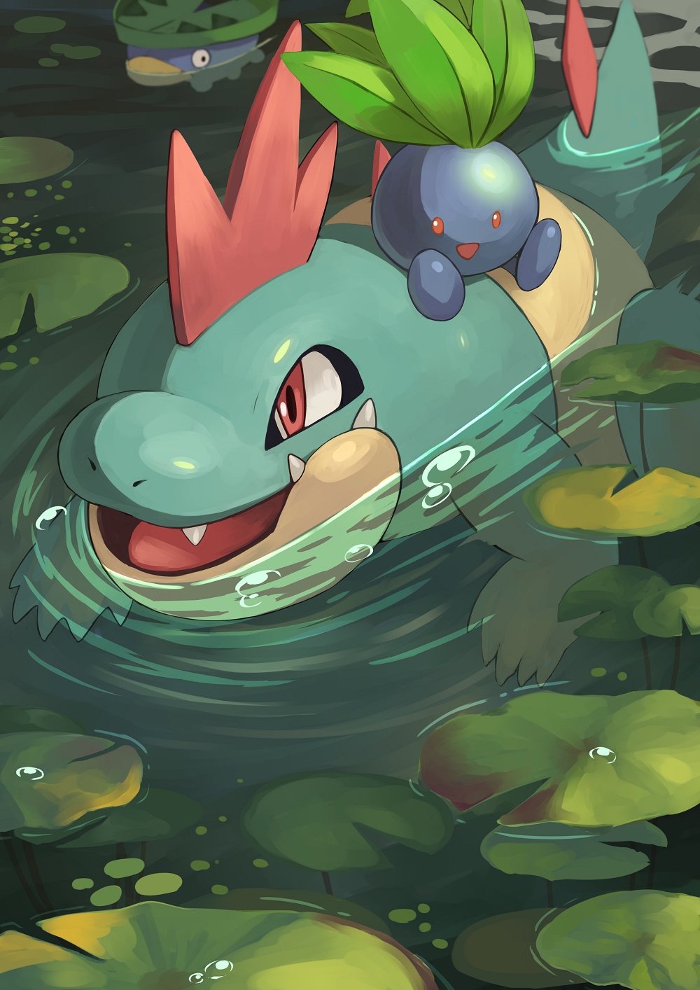 Oddish Lotad And Croconaw Pokemon Drawn By Tesshii Riza48 Danbooru