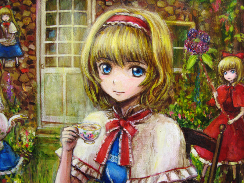 alice margatroid, shanghai doll, and hourai doll (touhou) drawn by tafuto