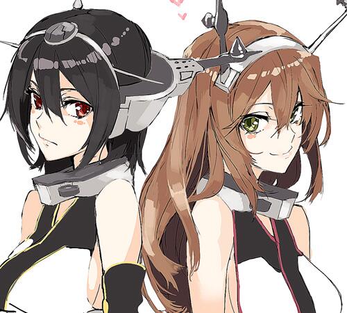 nagato and mutsu (kantai collection) drawn by ruuto_(sorufu)