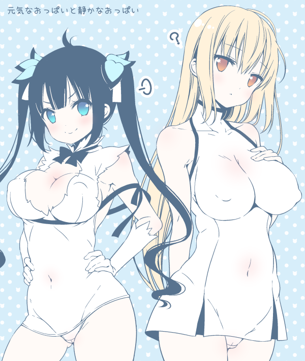 hestia and aiz wallenstein (dungeon ni deai wo motomeru no wa machigatteiru darou ka) drawn by march-bunny