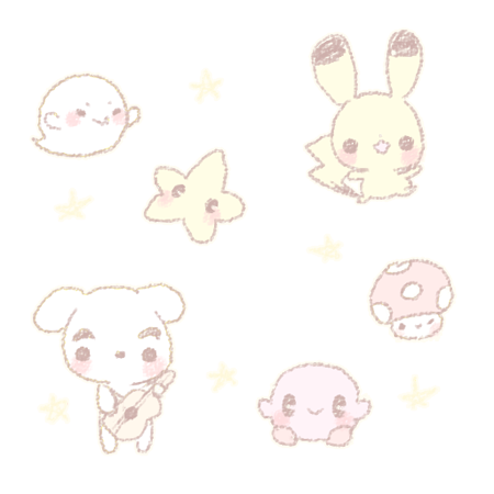 pikachu, kirby, boo, and k.k. slider (pokemon and 3 more) drawn by cuchuflis