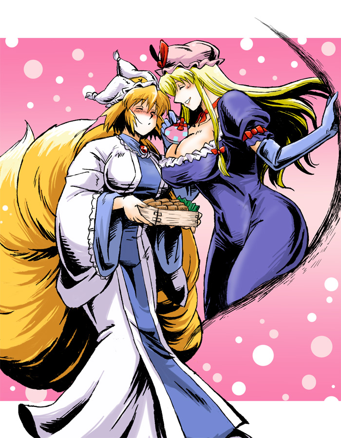 yakumo yukari and yakumo ran (touhou) drawn by azuki_osamitsu