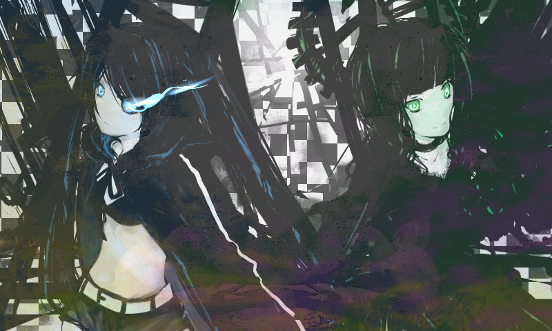 black rock shooter and dead master (black rock shooter) drawn by rirakumo