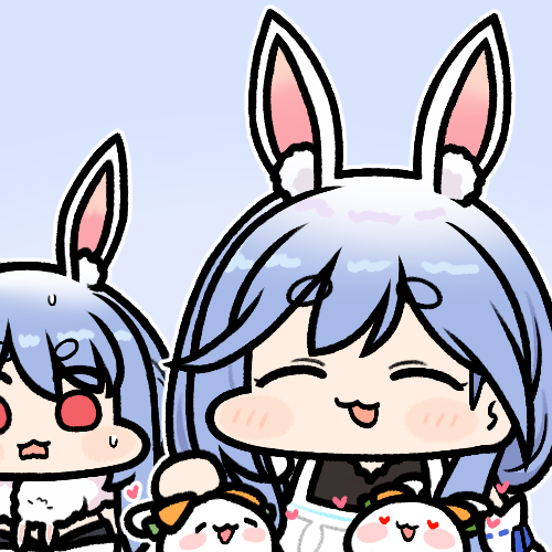usada pekora, don-chan, pekomama, and pekomon (hololive) drawn by jazz_jack