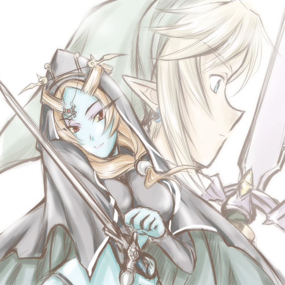 link and midna (the legend of zelda and 1 more) drawn by microspace
