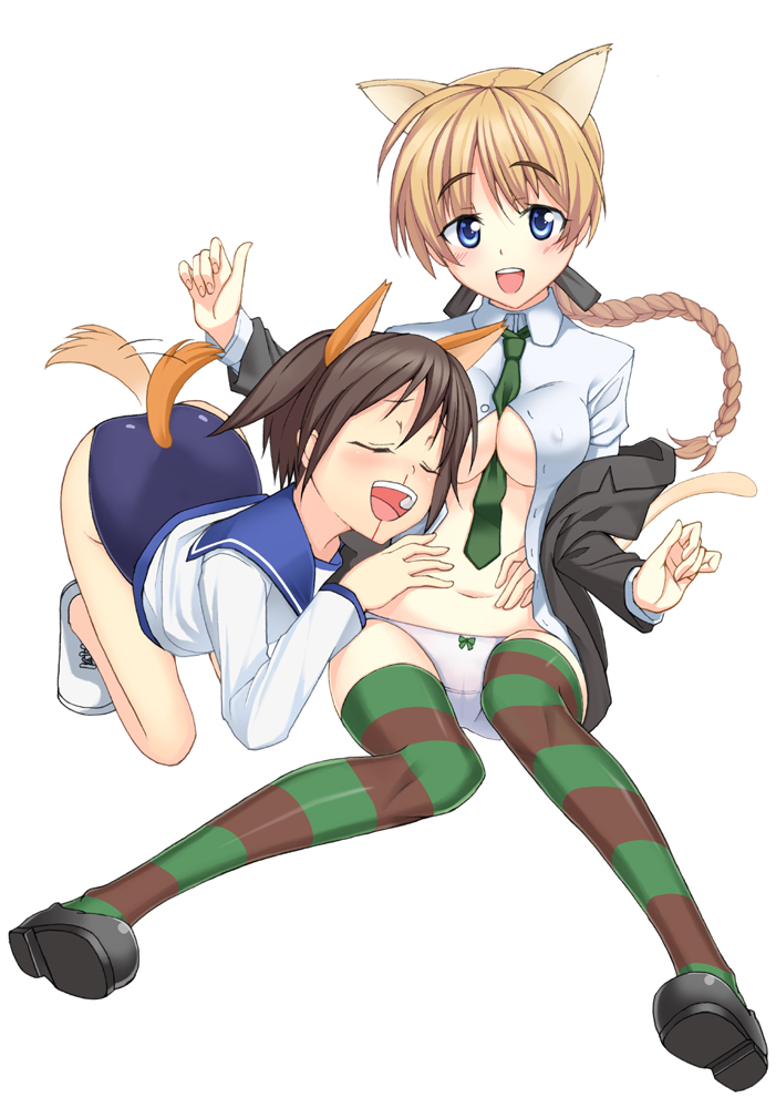 miyafuji yoshika and lynette bishop (world witches series and 1 more) drawn by gin_(ginshari)