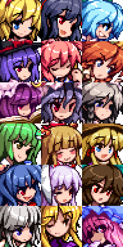 remilia scarlet, izayoi sakuya, kochiya sanae, konpaku youmu, alice margatroid, and 13 more (touhou and 1 more) drawn by monaka_ooji