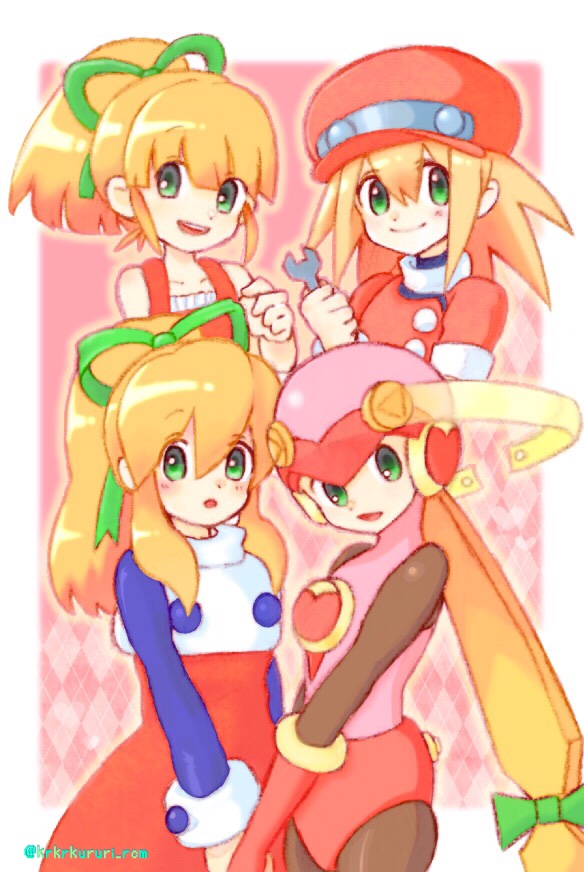 roll, roll caskett, and roll.exe (mega man and 2 more) drawn by kururi_(krkrkururi_rcm)