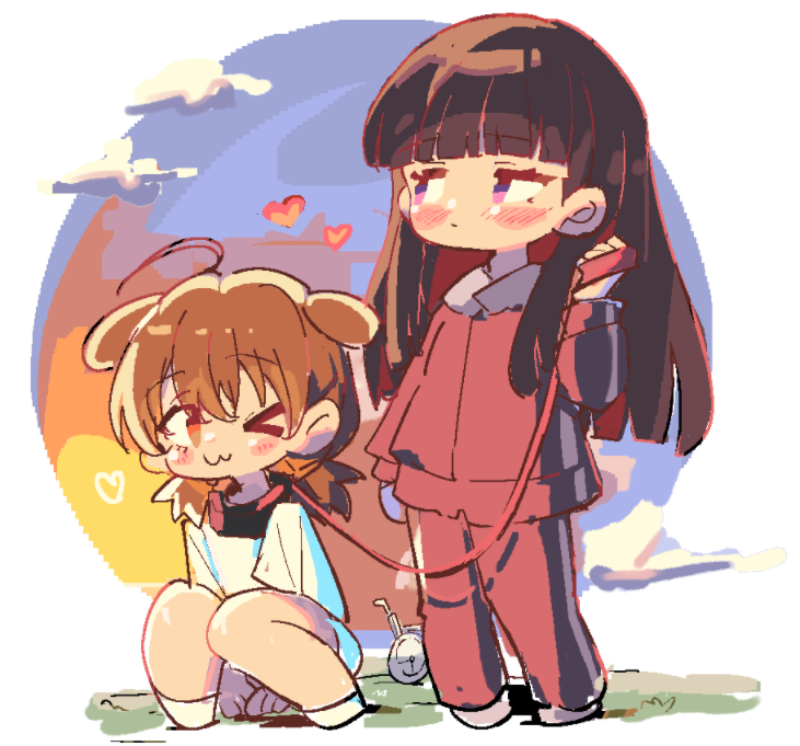 misora kanata and aieda mari (na nare hana nare) drawn by zhanzhangzlw