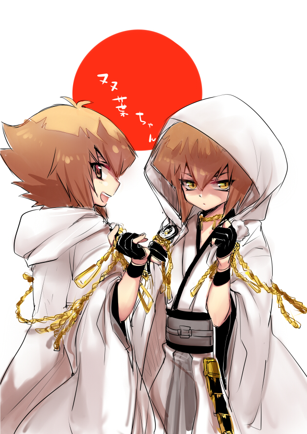 yuki judai and tsurumaru kuninaga (yu-gi-oh! and 2 more) drawn by tobi_(one)