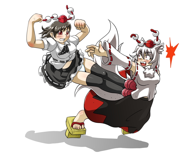 shameimaru aya and inubashiri momiji (touhou) drawn by h.dupp_(nama_aakiruu)