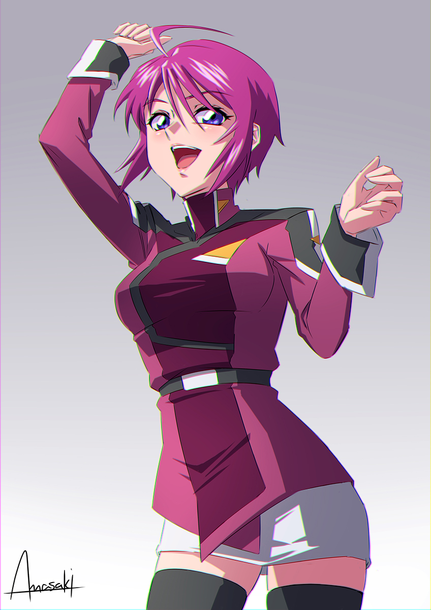 lunamaria hawke (gundam and 2 more) drawn by amasaki_yusuke