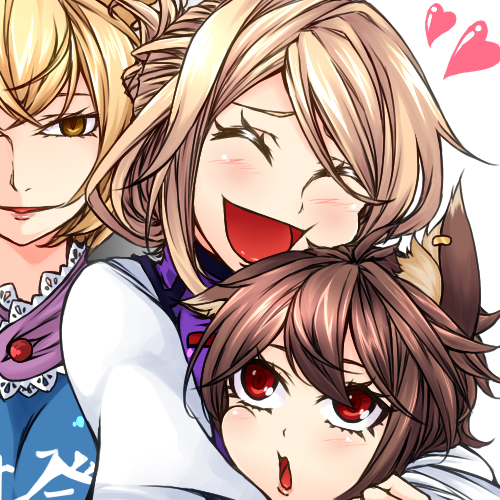 yakumo yukari, yakumo ran, and chen (touhou) drawn by enami_hakase