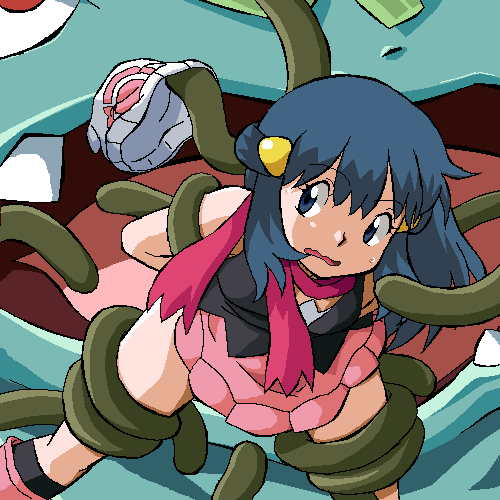 dawn and venusaur (pokemon and 1 more) drawn by gomatarou_(pixiv196136)