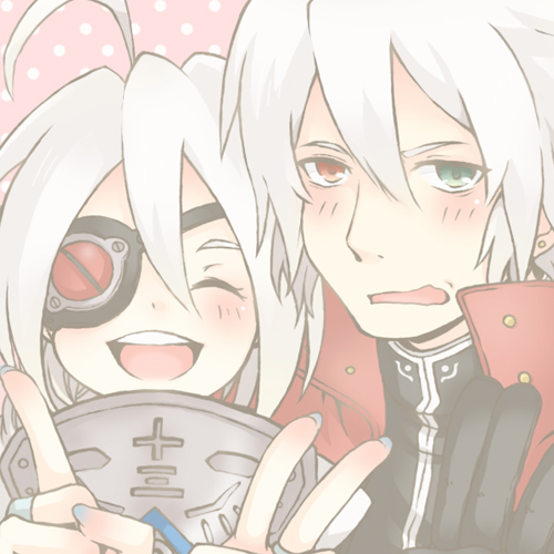 ragna the bloodedge and nu-13 (blazblue) drawn by saria_(tortart)