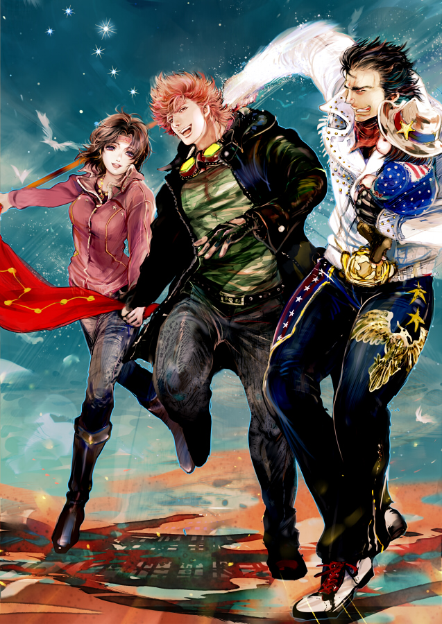 lin, bat, asuka, and ein (hokuto no ken) drawn by jobo_(isi88)
