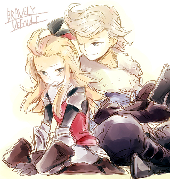 edea lee and ringabel (bravely default and 1 more) drawn by wakaya_hana