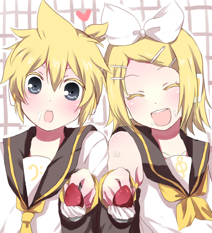 kagamine rin and kagamine len (vocaloid) drawn by mitsu_yomogi