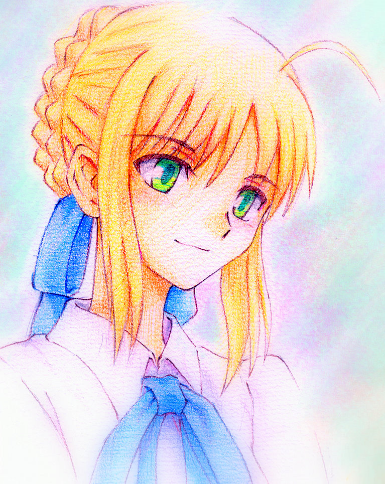 artoria pendragon and saber (fate and 1 more) drawn by amaoto