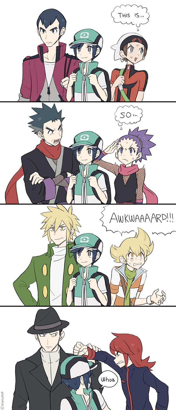 brendan, silver, barry, giovanni, janine, and 4 more (pokemon and 4 more) drawn by noii