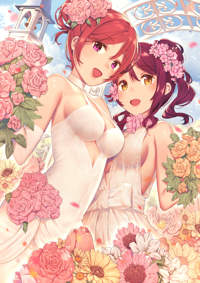 nishikino maki and sakurauchi riko (love live! and 2 more) drawn by nagareboshi