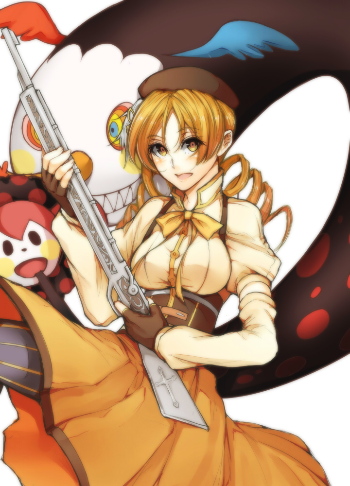 tomoe mami and charlotte (mahou shoujo madoka magica) drawn by pei_(andrew1998)