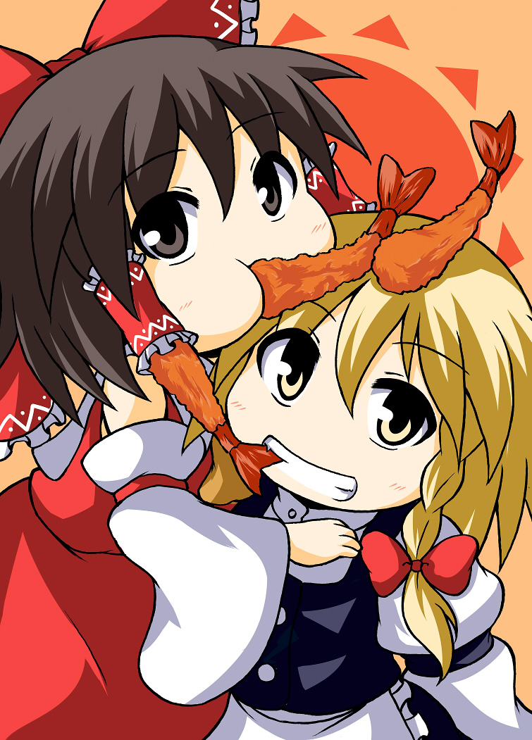 hakurei reimu and kirisame marisa (touhou) drawn by mochizuki_ado