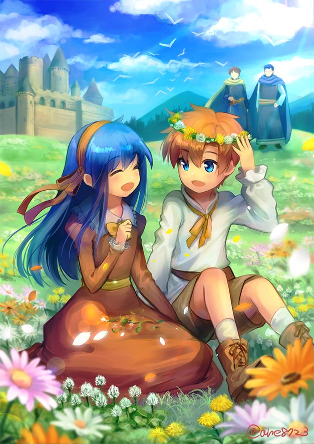 roy, lilina, eliwood, and hector (fire emblem and 2 more) drawn by ane-suisei