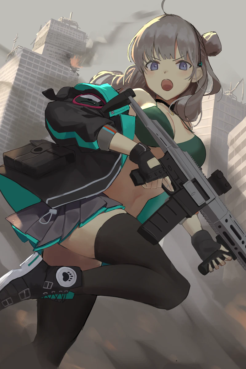 honey badger (girls' frontline) drawn by yusuke_gg